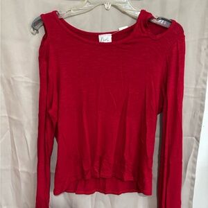 Olivia Rae Vibrant Red Cut-Out Blouse